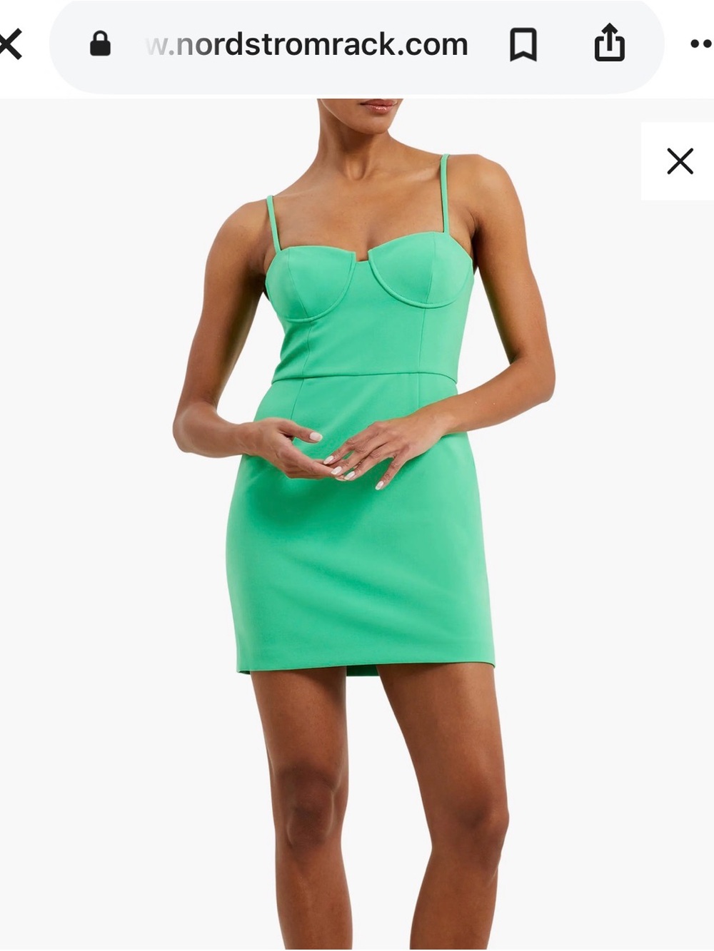 French Connection Mint Green Bustier Mini Dress
